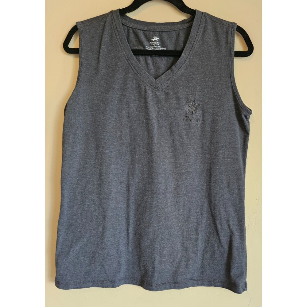 Beverly Hill Polo Club Sleeveless T shirt with logo, gray, size L